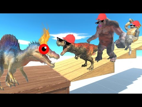 CHALLENGE  RAMP OF THE PRIMATES + CARNIVORE DINOS FINDING SPINO - ANIMAL REVOLT BATTLE SIMULATOR