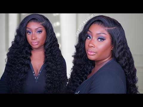 Deep Wave HD Lace Frontal Wig Brazilian Human Hair Wigs Pre Plucked Hairline