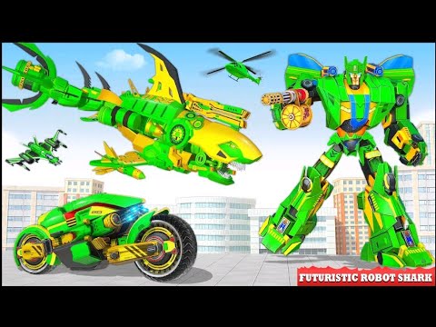 Transform water surfer bike into police shark & fight in police robot games Android/ios - Gameplay