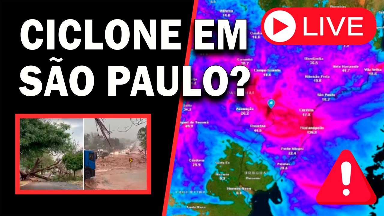 🔴 CICLONE EM SÃO PAULO? - TEMPESTADE DEVASTADORA EM SP Live 🔴 URGENTE: IMPACTOS CATASTRÓFICOS EM SP!