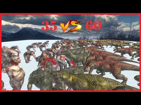 35 GORO THE GIANT VS 60 T-REX- ANIMAL REVOLT BATTLE SIMULATOR