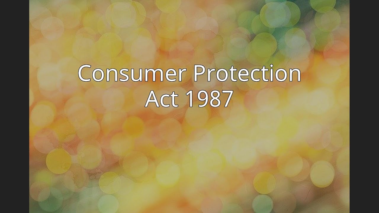 Consumer Protection Act 1987