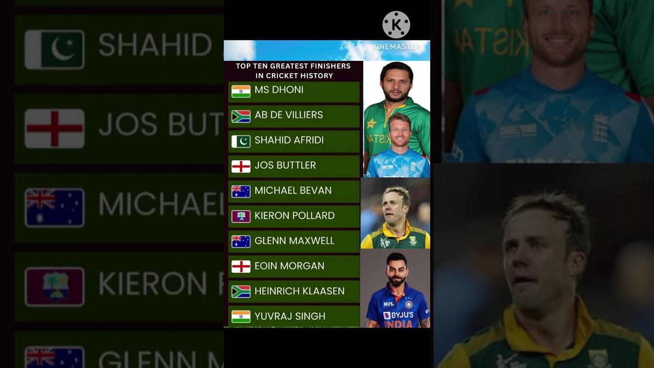 top 10 greatest finisher in the world || MS Dhoni ab develoers Shahid Khan Afridi