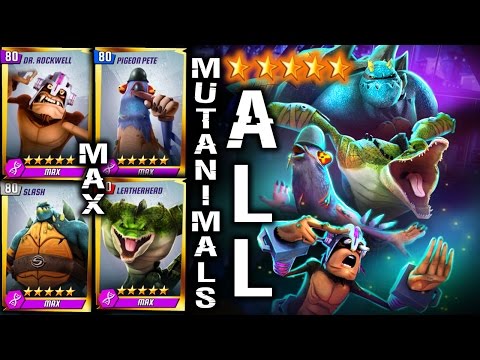ALL Mutanimals 80'MAX Dr Rockwell, Leatherhead, Slash & Pigeon Pete Mutanimals TMNT: Legends 2017