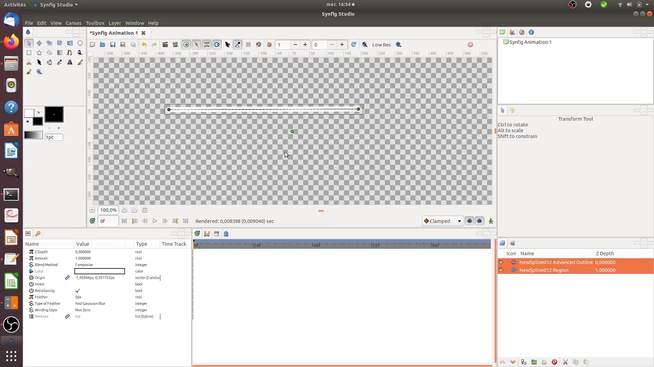 Spline tool explained in Synfig