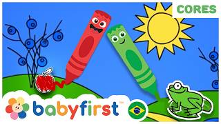 Aprender as Cores com Turma das Cores | Desenho Infantil Educativo + Animais para Colorir |BabyFirst