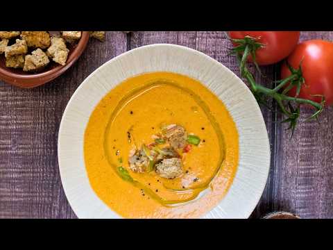 Authentic Spanish Gazpacho Recipe | Gazpacho Andaluz | Spain’s Favorite VEGAN Chilled Soup Recipe