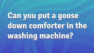 Can you put a goose down comforter in the washing machine?