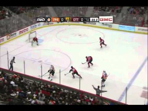Scott Hartnell scores vs the Senators - 2-26-2011