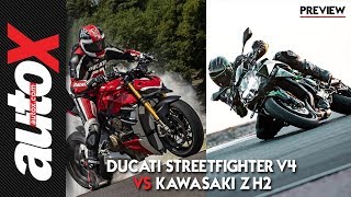 Ducati Streetfighter V4 vs Kawasaki Z H2: How do these hypernakeds compare