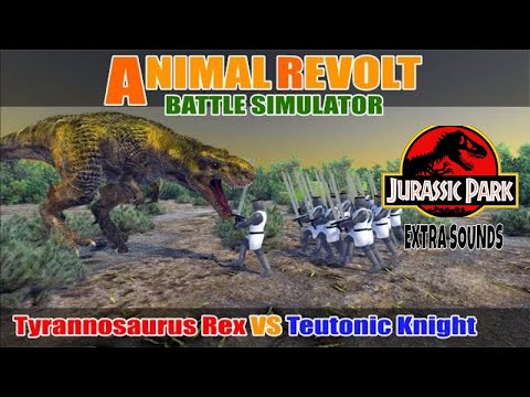 Jurassic Park Tyrannosaurus Rex vs Teutonic Knight - Animal Revolt Battle Simulator