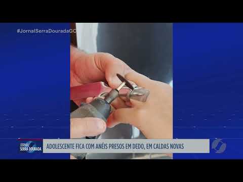 Adolescente fica com anéis presos presos em dedo em Caldas Novas