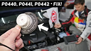 KIA CODE P0440 P0441 P0442 PURGE VALVE CODE FIX KIA SORENTO SPORTAGE FORTE RIO SOUL OPTIMA