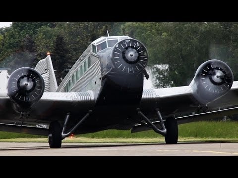 Crosswind Departure of a World War II plane - Junkers JU-52 (HD)