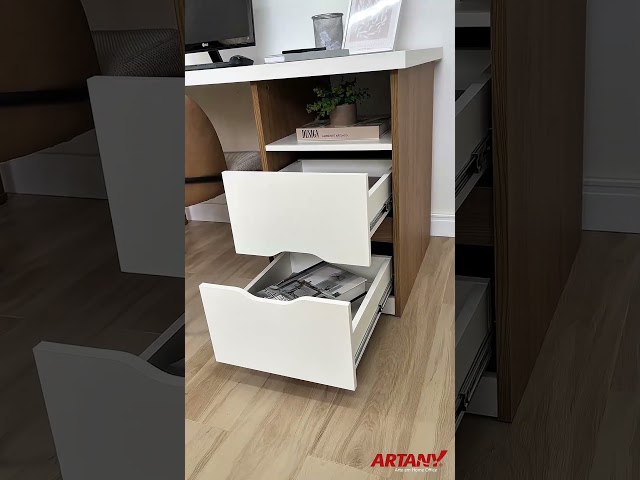 Mesa Escrivaninha Florence 2 Gavetas Branco/Olmo - Artany Móveis