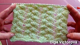 Плетенка из снятых длинных петель двухцветная спицами