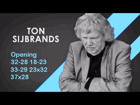 Ton Sijbrands: 42 partijen, opening 32-28 18-23 33-29 23×32 37×28,zwart wint, deel 6.3.0