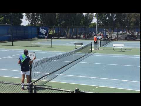 College Player using TopScore Tennis Scoreboard