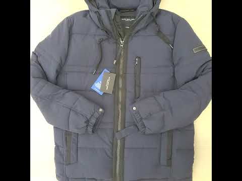 Marc New York by Andrew Marc Men's Down Puffer Jacket Coat  Dark Blue Large
