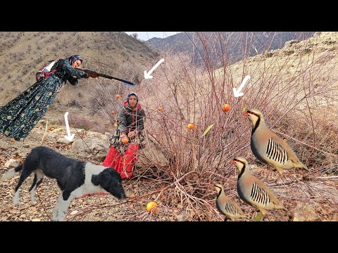 One day, when snow covered the mountains, Khadija went hunting in the mountains.