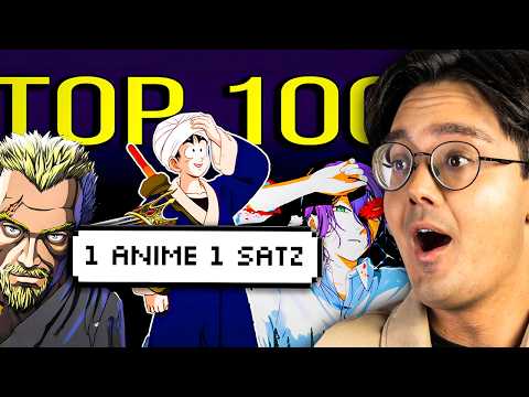 Top 100 Anime, but only one sentence for each anime! - Raafey Reacts