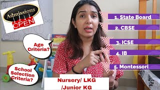 CBSE or ICSE | Nursery LKG School Admissions | Age Criteria | School kaise select kare| 2021