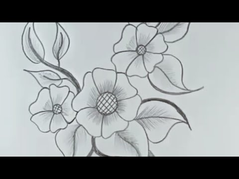 How do you draw flowers for beginners? || beautiful flowers drawing || drawing easy for bigginers||