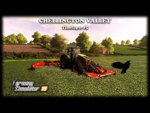Mowing clover/making clover silage bales, harvesting wheat | Chellington Valley | Timelapse #5