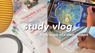 productive study vlog 🖇🍎 lots of note taking, hoyofest, drawing ft. veikk table
