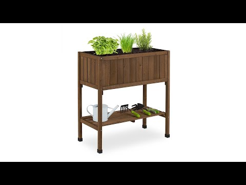 Porte-pot de fleurs en bois de sapin Noir - Marron