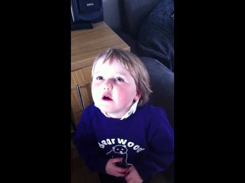 Isaac singing Ollie the little white van