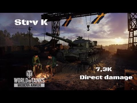 Strv K in Línea Sigfrido:7,3K direct damage :Wot console - World of Tanks