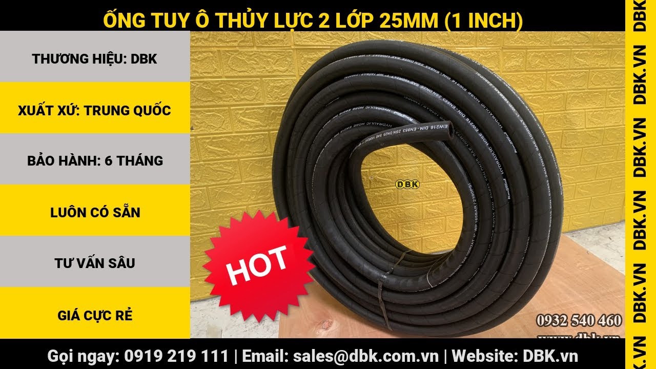 Video Ống tuy ô thủy lực 2 lớp 25mm (1 inch) - Ống tuy ô thủy lực 2 lớp 25mm (1 inch)