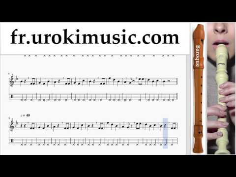 Cours de Flute à bec (B.) Happy - Birthday Tuto Partitions Partie#2 um-b829