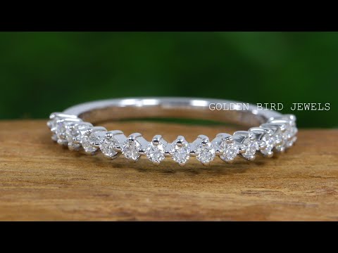0.30 CT Moissanite Wedding Band | Half Eternity Band | Gold Wedding Rings| Matching Wedding Bands