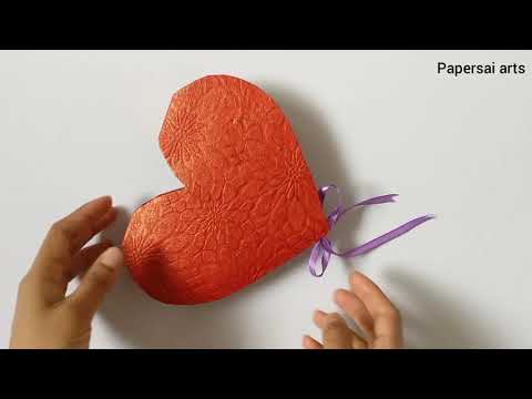 DIY How to make Easy heart shaped paper gift box for Valentine's Day for Boy Friend@ Papersai arts Video