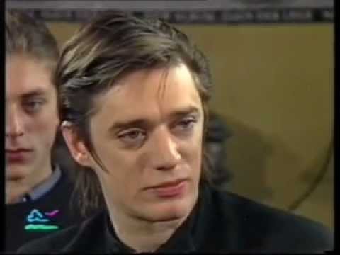 Blixa Bargeld (Einstürzende Neubauten) back at school, 1991