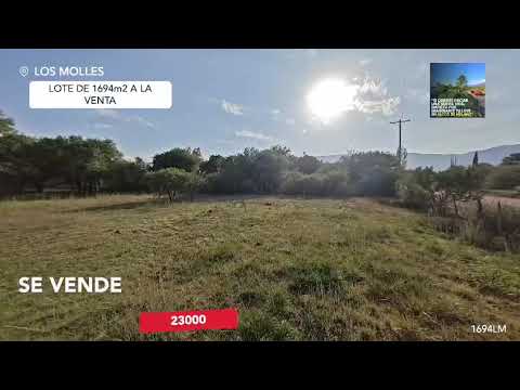 Vendo Lote de 1694m2 en esquina - Los Molles, San Luis
