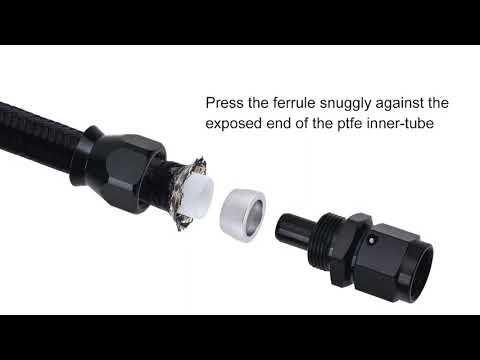 EVIL ENERGY PTFE Hose End Fitting Straight Black for PTFE Hose Only