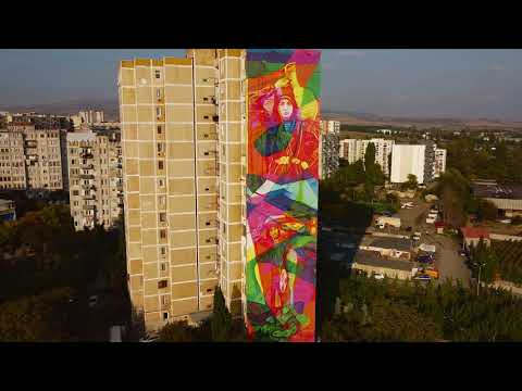 Tbilisi Murals – Soldier and colorful woman. Varketili 2024