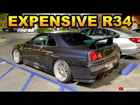 $350K Skyline GT-R R34 V-Spec Shuts Down Car Meet! Amazing Sound
