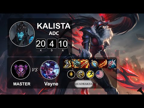 ADC Kalista vs Vayne - LOL NA Master - Patch 11.18