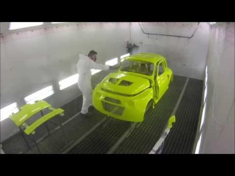 Fiat 500 4x4 Race Car Lackierung Neongelb 10.2014 8x schneller