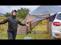 HEAVY RAIN Car Camping Facing The Challenge Of Wind Rain And A Nasty Unwanted Surprise
