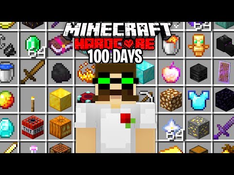 Insane Minecraft Challenge: 100 Days Hardcore Collecting All Blocks!