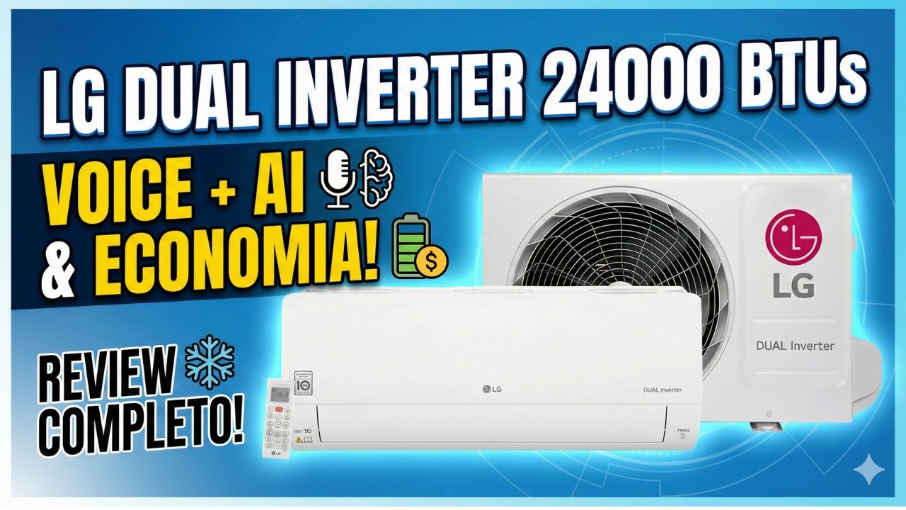 Miniatura da avaliação em vídeo de Ar Condicionado LG DUAL Inverter Voice 24000 BTUs Quente e Frio S3-W24K231D