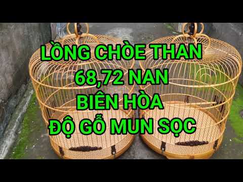LỒNG CHÒE THAN BIÊN HOA-PHỐI GỖ MUN SỌC