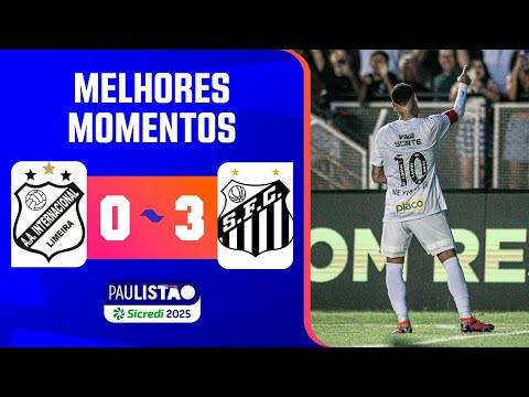 Gols e lances de Internacional de Limeira x Santos