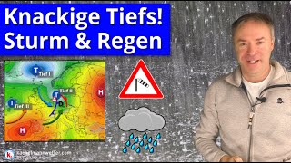 Mehrere knackige Tiefs: Viel Regen, Sturm und teils auch Schnee