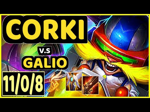 CORKI vs GALIO - 11/0/8 KDA MID GAMEPLAY - NA Ranked DIAMOND